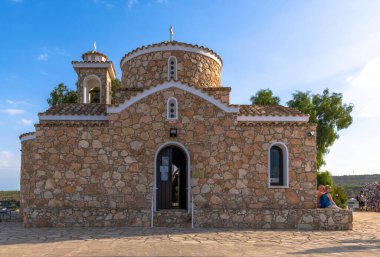 Protaras, Kıbrıs - 6 Ekim. 2019 St Nicholas Kilisesi.