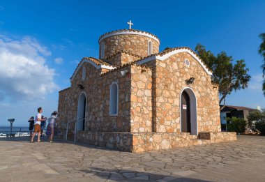 Protaras, Kıbrıs - 6 Ekim. 2019 St Nicholas Kilisesi.