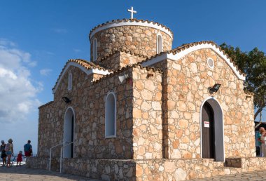 Protaras, Kıbrıs - 6 Ekim. 2019 St Nicholas Kilisesi.