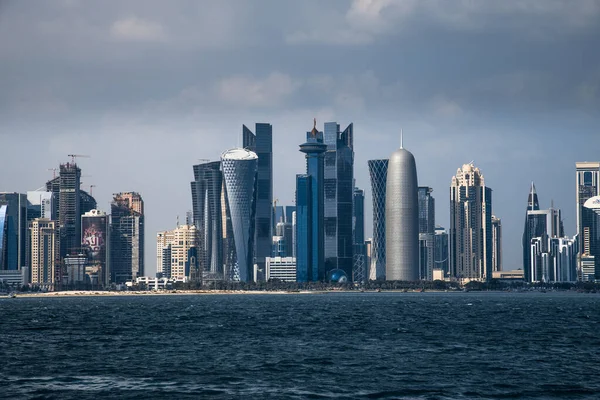 Доха Катар Ноября 2019 Год Вид Западную Бухту Небоскребы Персидского — стоковое фото
