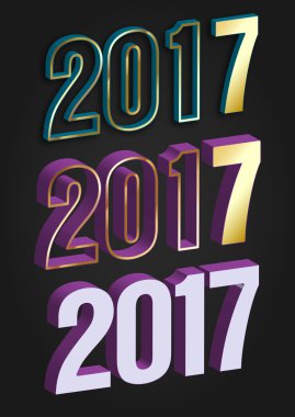 2017 yıl tipografi vektör