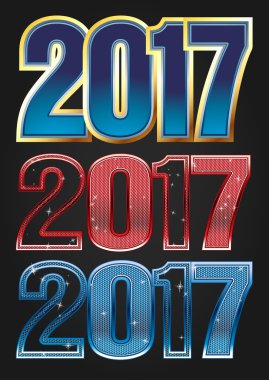 2017 yıl tipografi vektör