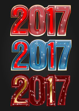 2017 yıl tipografi vektör