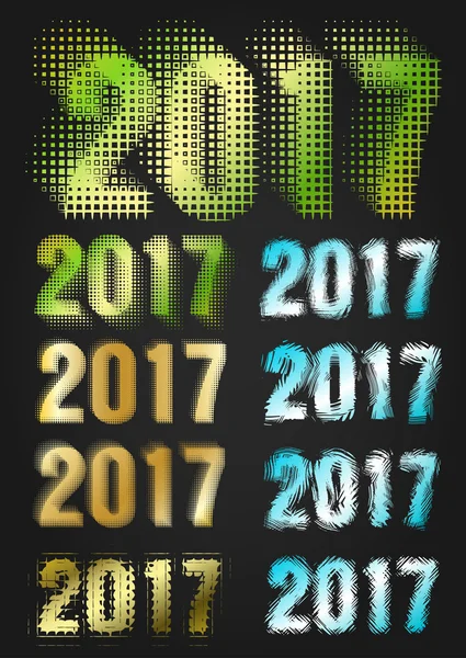 2017 Year vector typography — Stock Vector