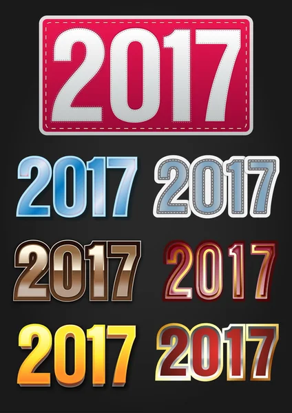 2017 Año tipografía vector — Vector de stock
