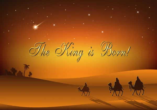Üç Akil Adam İsa'nın doğumundan sonra ziyaret ettiğiniz — Stok Vektör