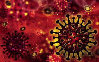 Coronavirus covid-19 kavramsal arkaplan resimlemesi - istediğiniz metin veya bilgiyi yazın