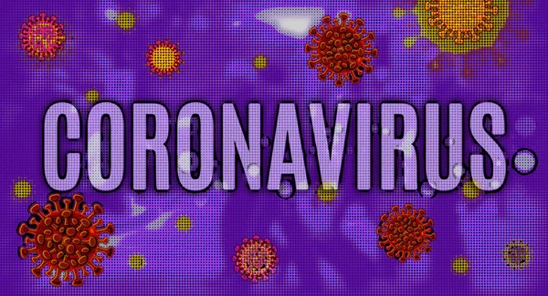 Coronavirus Covid Conceptual Illustration Blurred City Scene Background — Stock Photo, Image