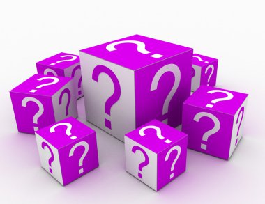 Cubes with Question Marks in the design of information related t clipart