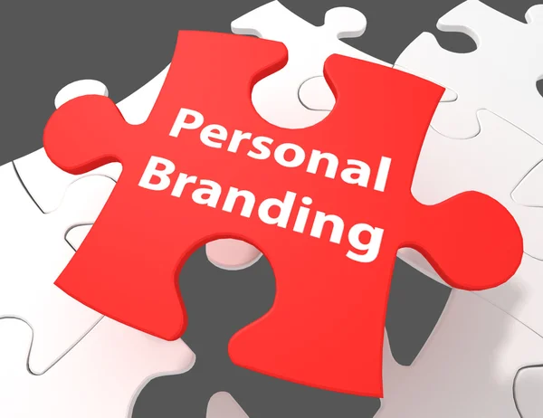 Marketing koncepció: személyes branding puzzle háttér — Stock Fotó