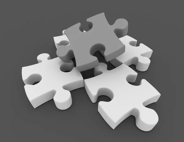 3D-Puzzle-Konzept auf grauem Hintergrund — Stockfoto