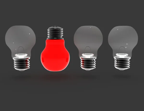 Conceito de lâmpadas 3D. ilustração de fundo cinza — Fotografia de Stock
