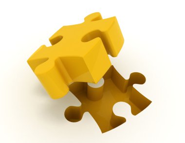 Parçalı bulmaca. 3D busines illüstrasyon kavramı