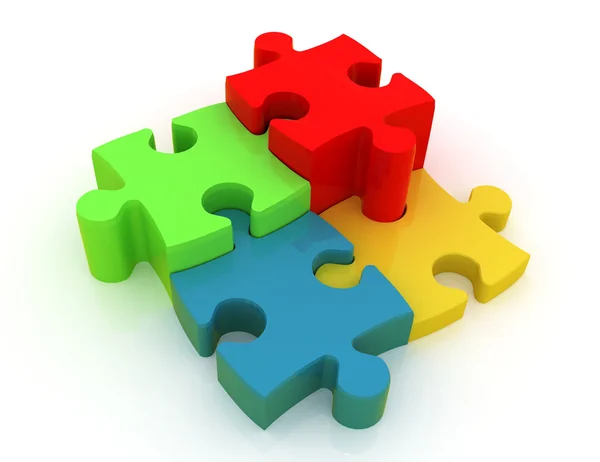 Jigsaw puzzle. 3d busines illustration concept — Stock Photo, Image