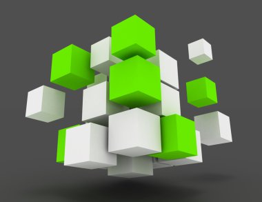 3D soyut küpleri. iş kavramı