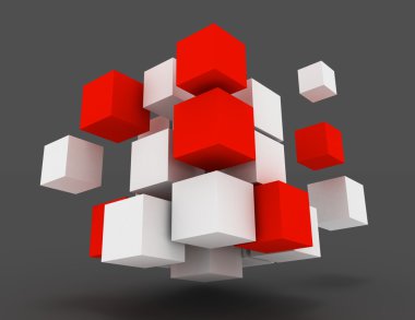 3D soyut küpleri. iş kavramı