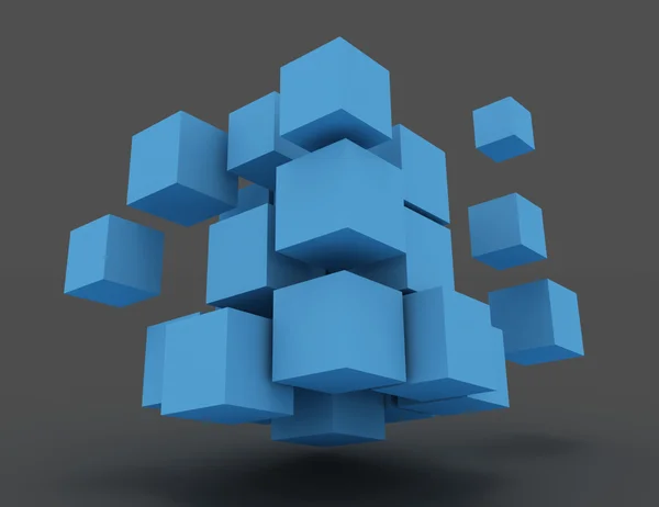 3D abstrakta kuber. affärsidé — Stockfoto