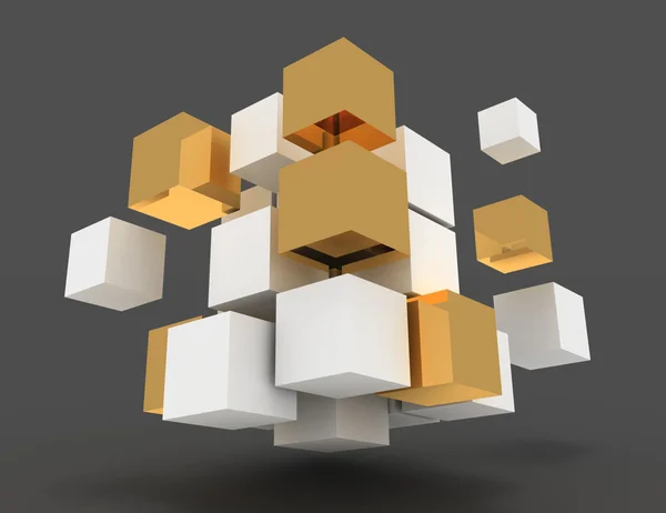 3d abstract cubes. business concept