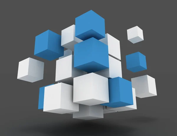 Cubes abstraits 3D. concept d'entreprise — Photo