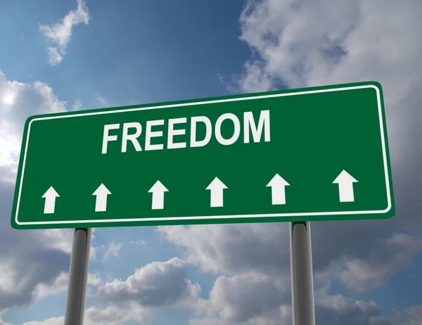 3d road sign concept. freedom — Stock Photo, Image