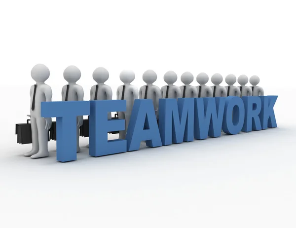 Teamwork-Konzept mit Erfolg 3d people team. — Stockfoto