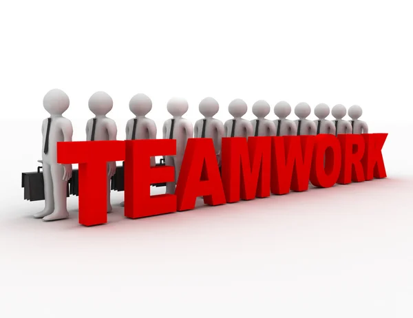Teamwork concept met succes 3d mensen team. — Stockfoto