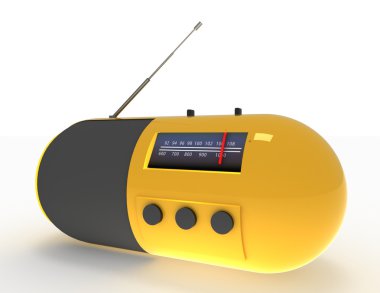 Beyaz arka plan üzerinde 3D radyo kavramı