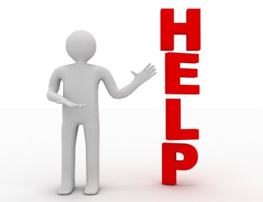 3D illüstrasyon iş adamı sunmak kavram sözcüğün yardım