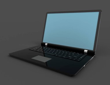 3D dizüstü bilgisayar arka plan. İzole bilgisayar Render.