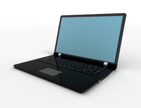 3D laptop pozadí. Vykreslení izolovaného počítače. — Stock fotografie