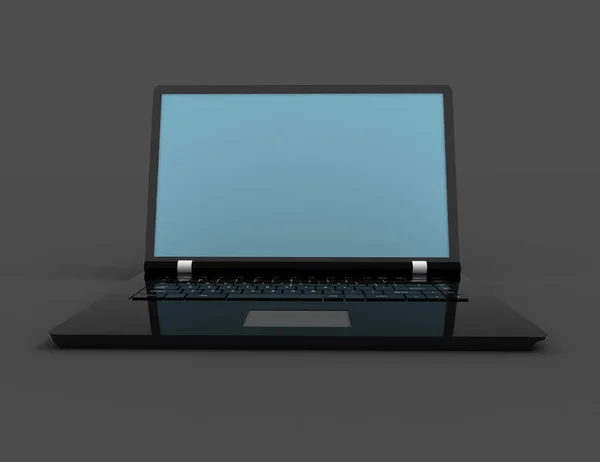 3d 笔记本电脑背景。孤立的计算机渲染. — 图库照片