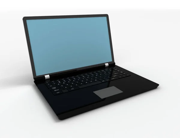 3D laptop φόντο. Render μεμονωμένο υπολογιστή. — Φωτογραφία Αρχείου