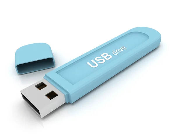 Unidad USB en fondo blanco / unidad USB — Foto de Stock