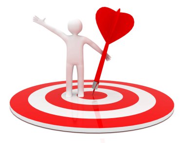 3D adam hedefi vurun. iş başarı.