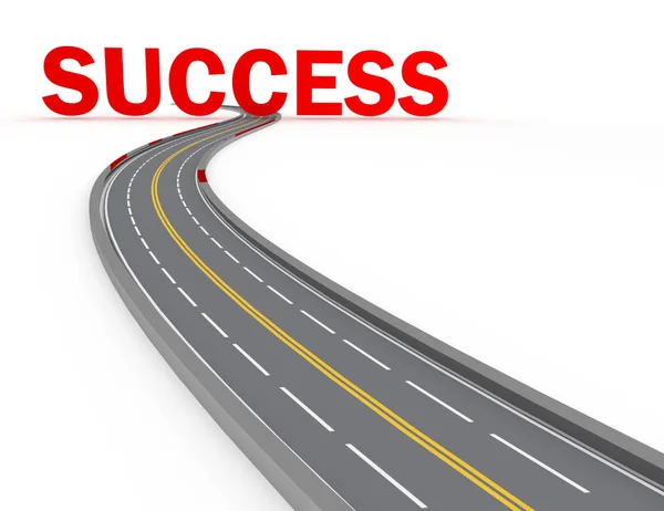 Het concept van de weg - succes. 3D illustratie — Stockfoto