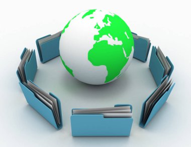3D planet earth ve klasör kavramı