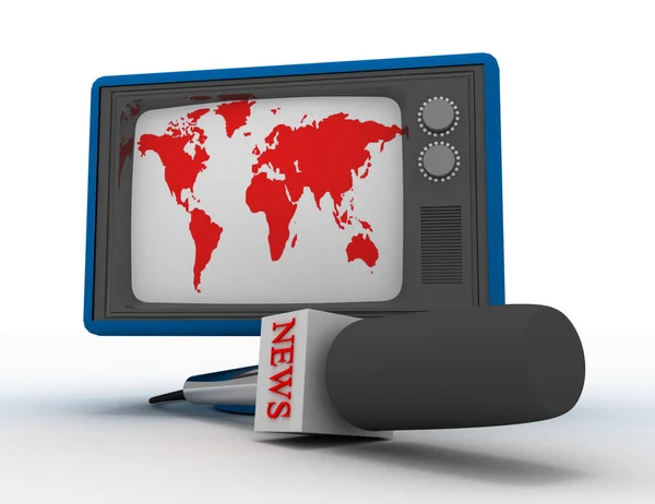 Canal de notícias conceito de televisão. ilustração 3d — Fotografia de Stock