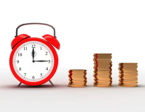El tiempo es concepto de dinero. ilustración 3d —  Fotos de Stock