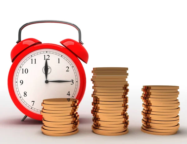 Il tempo è concetto di denaro. Illustrazione 3d — Foto Stock