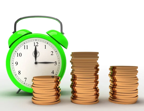 Il tempo è concetto di denaro. Illustrazione 3d — Foto Stock