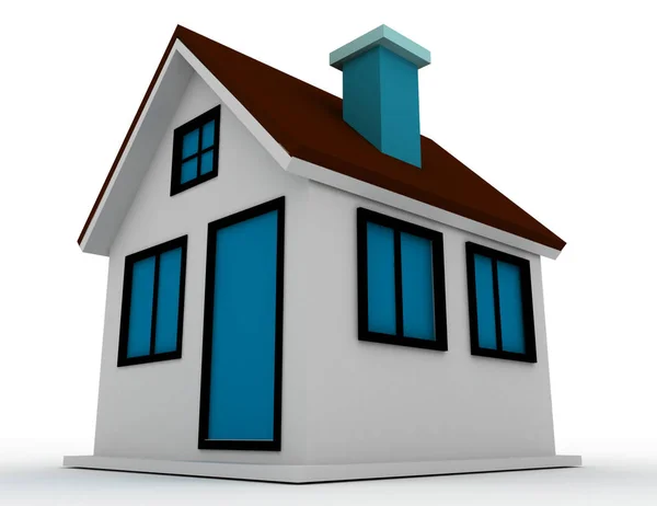 3d render of schematic presented cottage — Stock Photo, Image