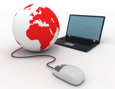 3B Küresel ağ kavramı. illüstrasyon