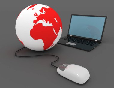 3B Küresel ağ kavramı. illüstrasyon