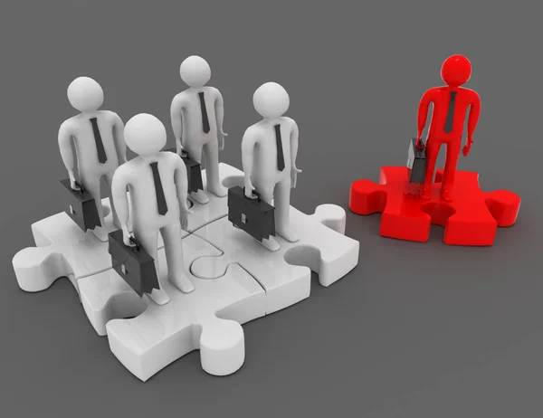 Concept de partenariat ou de leadership. Illustration 3d — Photo