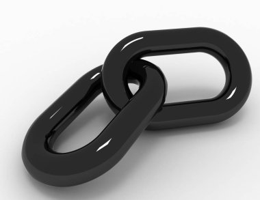 zincir bağlantı kavramı .3d resimde beyaz arka plan üzerinde