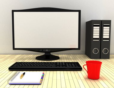 çalışma alanı kavramı. 3D Illustrator