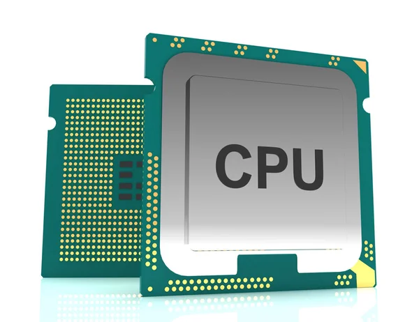 3d illustrazione computer PC CPU chip elettronica industria concep — Foto Stock