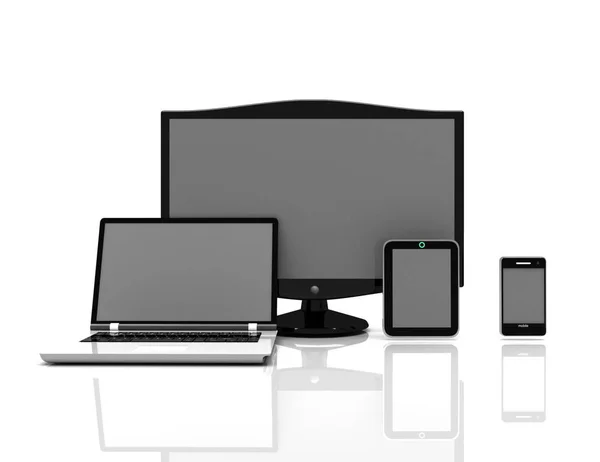 Concetto di elettronica. monitor, tablet, laptop — Foto Stock