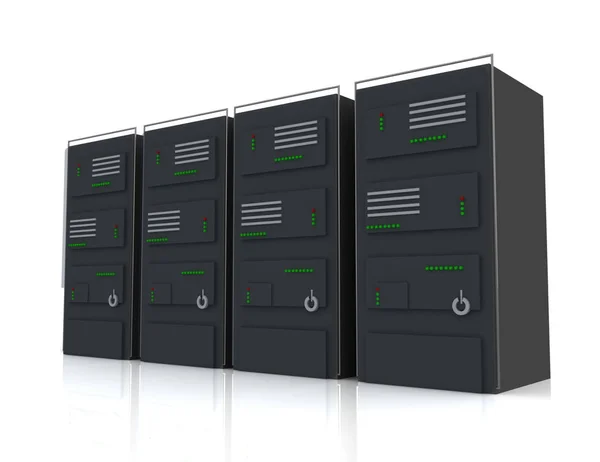 Netwerk van servers in een datacenter. Internet concept — Stockfoto