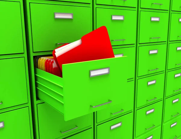 3d illustration of archive with folder — Stock Photo, Image